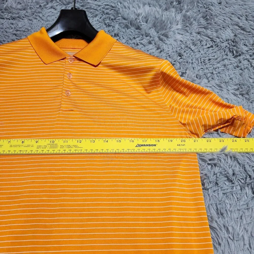 NIKE GOLF Polo Shirt Mens Medium Orange‎ Short Sleeve DRI-FIT Stretch Polyester